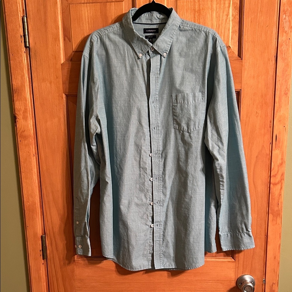 Croft & Barrow Men's Blue Casual Button-Down Shirt